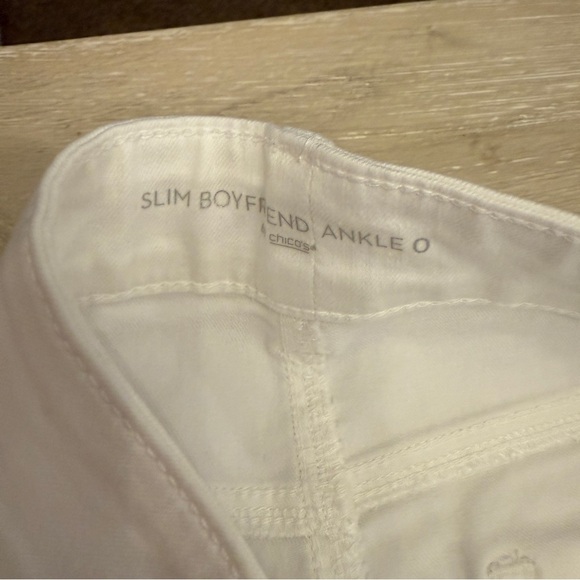 Chico's White Straight Leg Jeans Slim Boyfriend Ankle - Picture 4 of 7